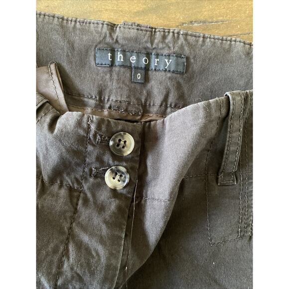 Theory‎ Womens 0 Charcoal Gray Straight Leg Chino Capri Pants - Picture 5 of 6